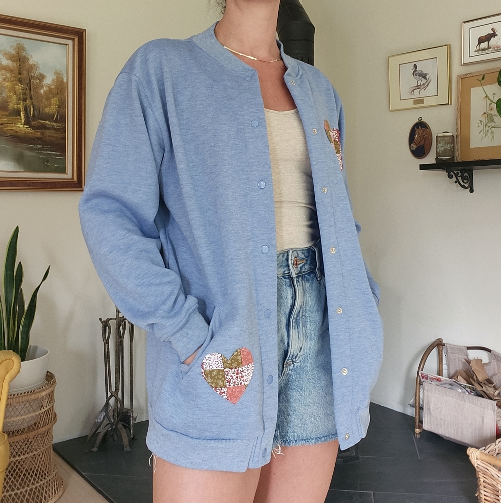 Reworked Patchwork Heart Y2K Cardigan - Picture 8 of 11